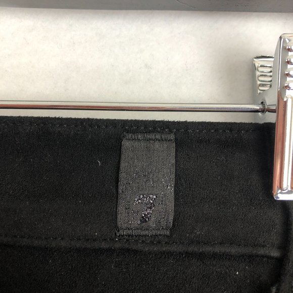 7 For All Mankind Women's Size 26 Black Mixed Media Faux Suede Zip Skinny Pants - Picture 13 of 13